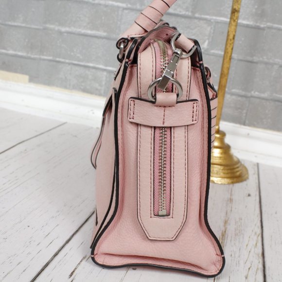 Rebecca Minkoff Bree Crossbody Satchel Blush Pink Suede - Picture 7 of 12